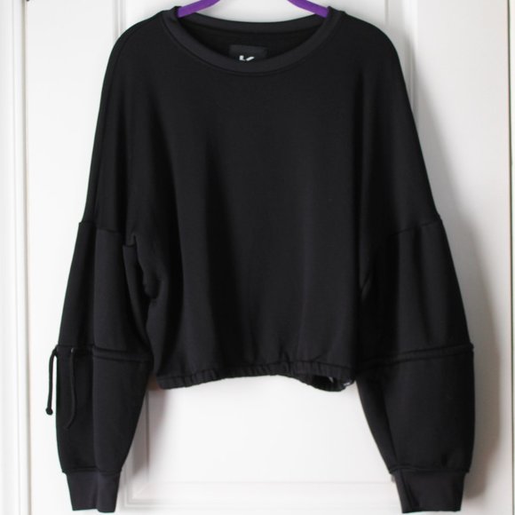 Koral Sweaters - Koral Trivia Valo Cropped Sweatshirt Black Women's Size Large